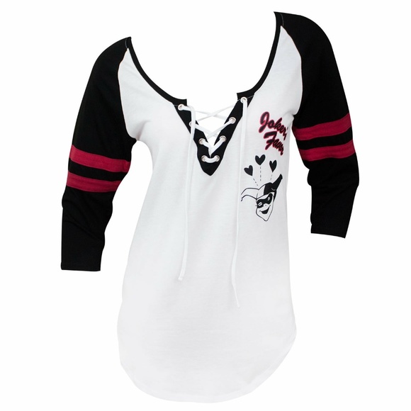 Bioworld Womens Joker Raglan Graphic T-Shirt